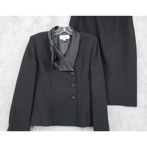 Le Suit Skirt Suit 6 Bow Career Corporate Minimalist Blazer Office Dark Coquette